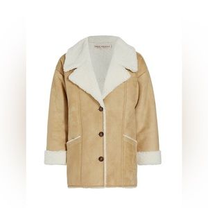 NWT Free People Diogo coat size small in tan combo